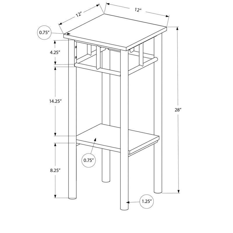 Monarch Specialties Accent Table Side End Plant Stand Square Living Room Bedroom Metal Laminate Black Contemporary Modern