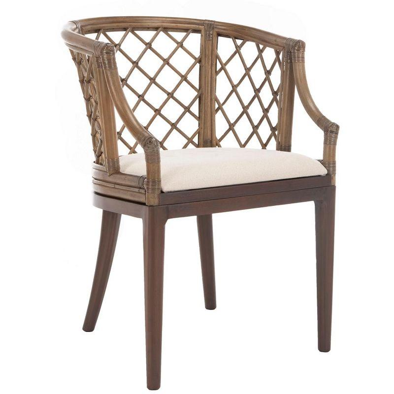 Carlotta Arm Chair - SEA4013 - Greige/White - Safavieh