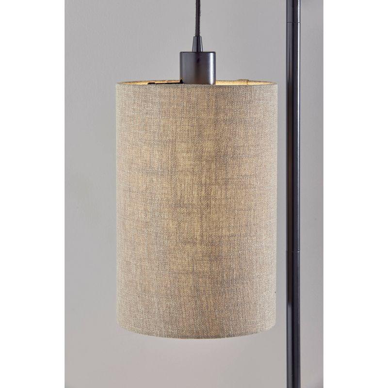 Adesso Reggie Table Lamp Black: Mid Century Ambient, UL Listed, Polyester Drum Shade, Metal Body