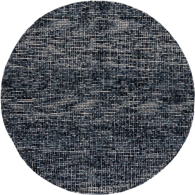 Abstract ABT468 Handmade Indoor Area Rug - Black/Grey - 6' Round - Safavieh