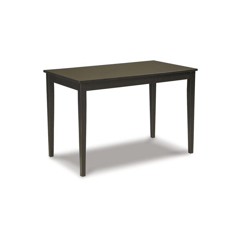 Dark Brown Rectangular Wood Dining Table for Four