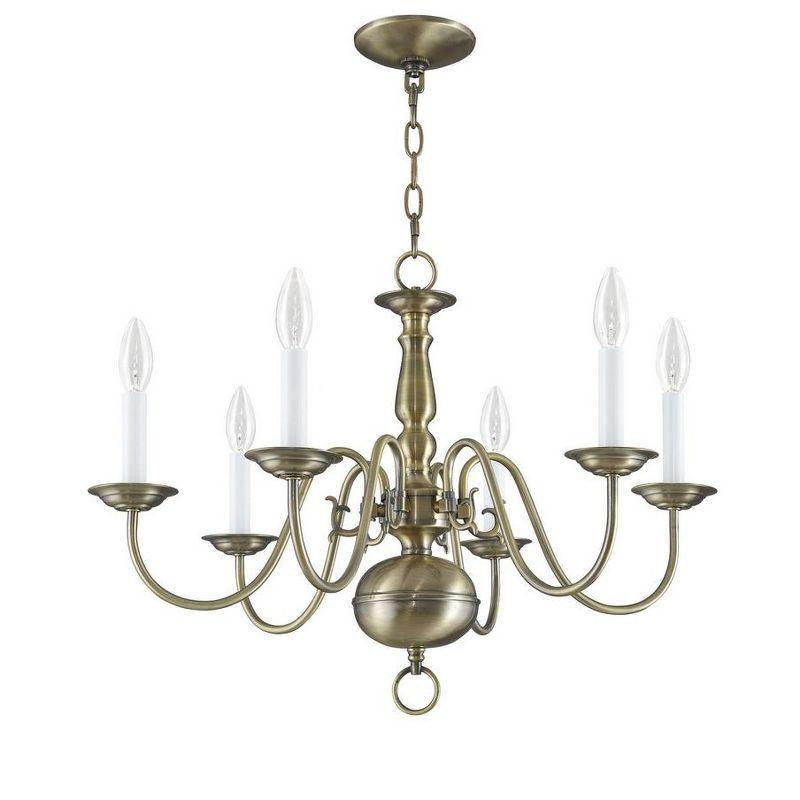 Livex Lighting Williamsburgh 6 - Light Chandelier in  Antique Brass