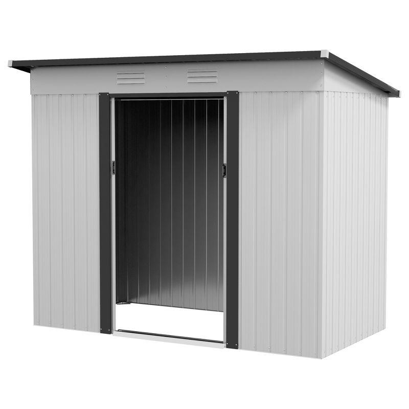 Outsunny 8 ft. W x 4 ft. D Galvanized Steel Storage Shed