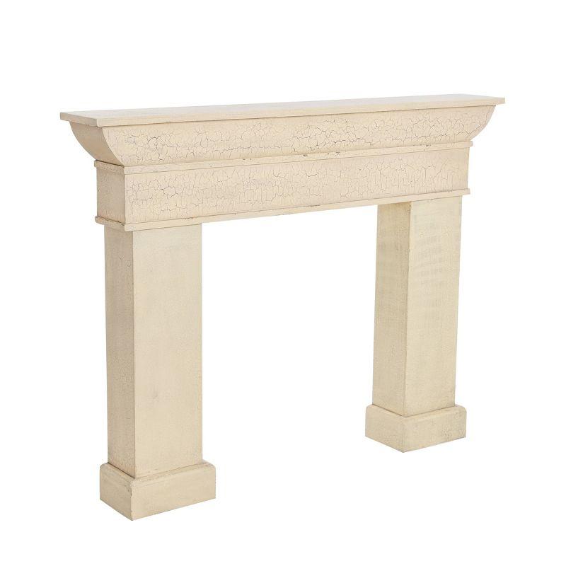 Storied Home Monolith Decorative Fireplace Mantel Cream: Fir Wood & MDF, Wall Mount, 49.625"H