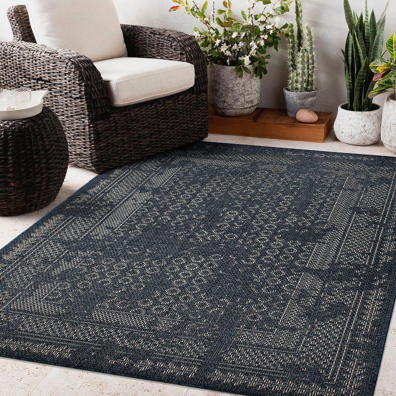 World Rug Gallery Bohemian Border Indoor/Outdoor Area Rug