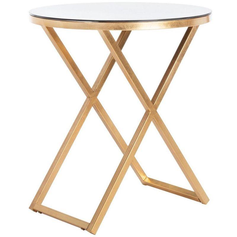 Riona Accent Table - Gold/White Glass - Safavieh.