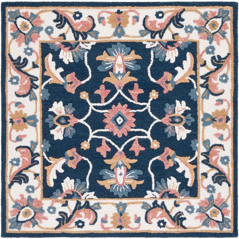 Blossom BLM176 Hand Tufted Area Rug - Blue/Ivory - 6'x6' - Safavieh.