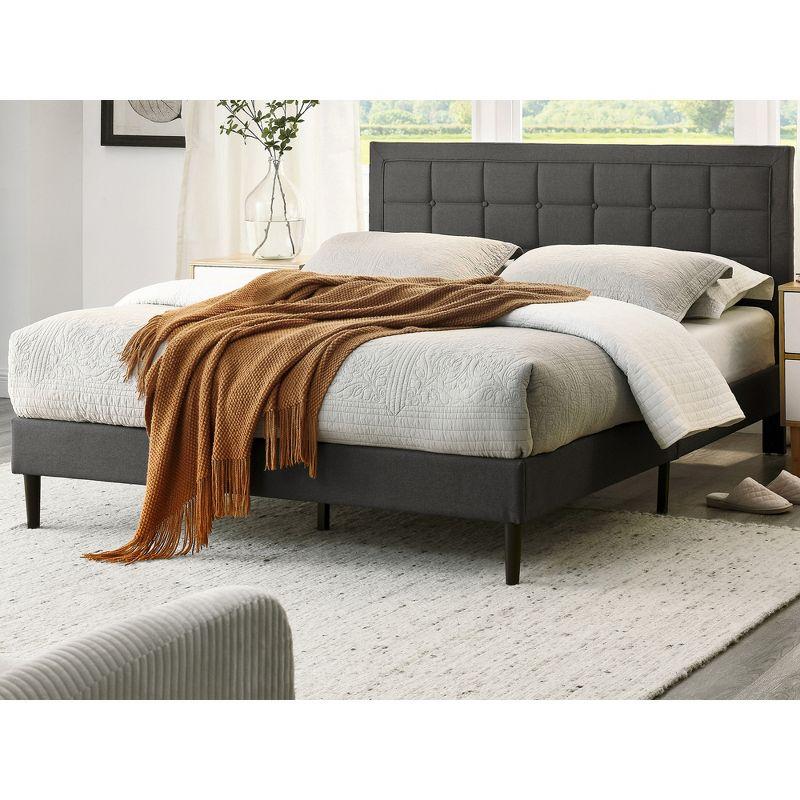 DeCoro Home DeCoro Mornington Upholstered Platform Bed Frame and Headboard