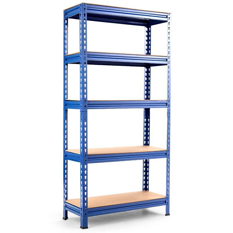 Costway 5-Tier Metal Storage Shelves 60'' Garage Rack W/Adjustable Shelves