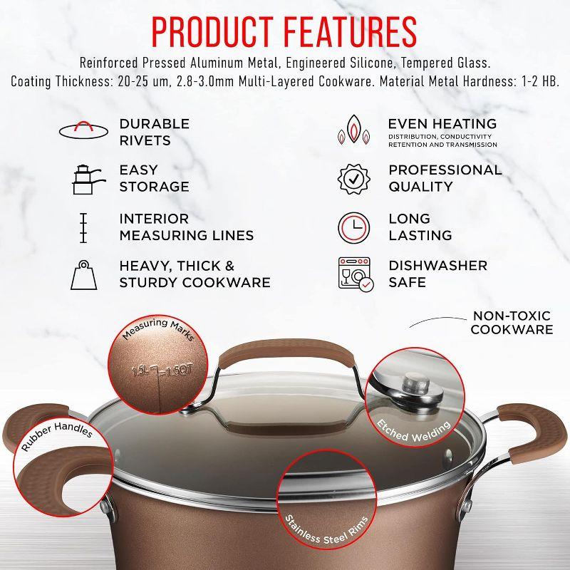 14 - Piece Non-Stick Carbon Steel Cookware Set