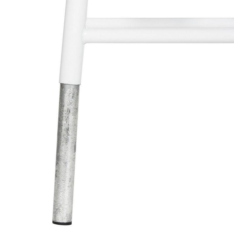 Kenzie 30''H Silver Dipped Bar Stool - FOX3212 - White - Safavieh Couture