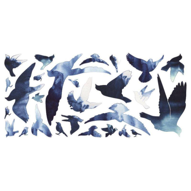 Birds in Flight Peel and Stick Giant Wall Decal - RoomMates: Transformative Vinyl Art, Easy to Reposition