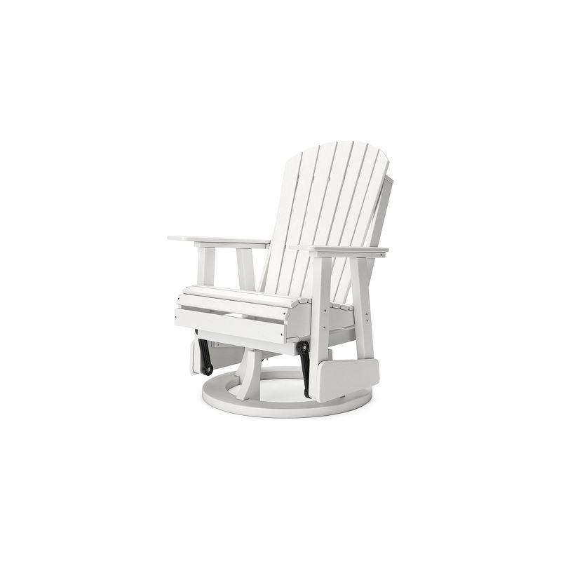 Signature Design by Ashley Hyland wave Outdoor Swivel Glider Chair, White