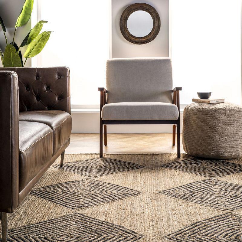 Arvin Olano x Rugs USA Axel Diamond Jute Natural Area Rug