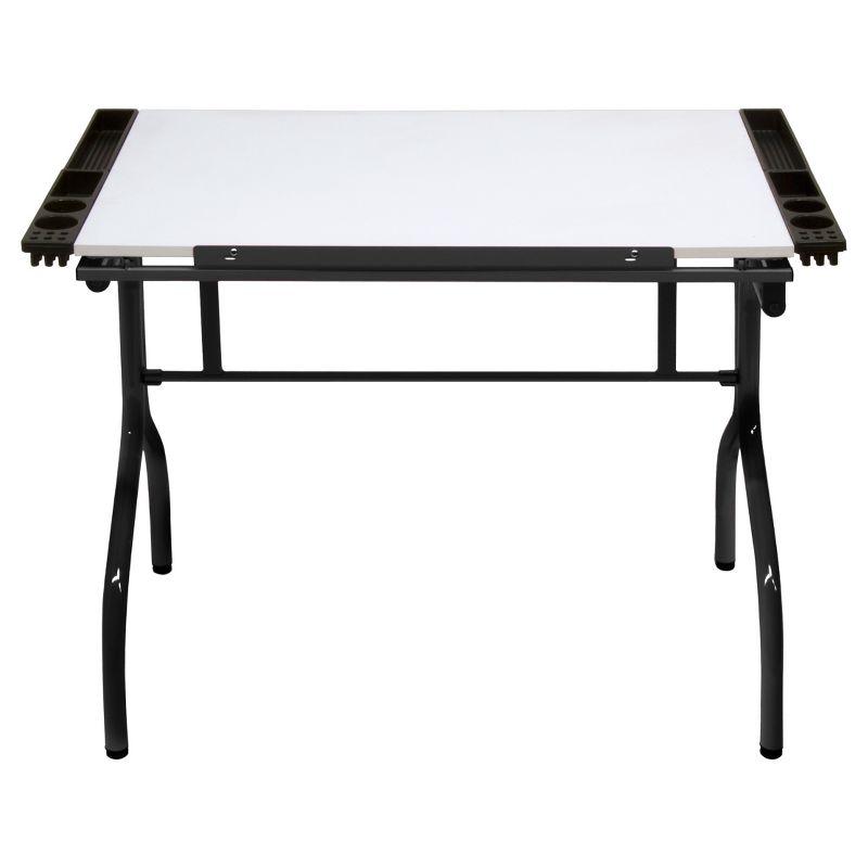 studio designs Craft Desk Black: Powder-Coated Finish, Wood Composite, Metal Frame, 35° Tilt Drafting Table