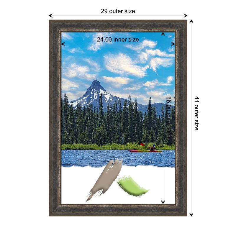 Amanti Art Alta Rustic Char Picture Frame Opening Size 24x36 in.