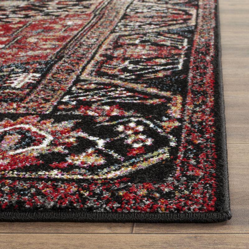 Elegant Antique Floral Red Synthetic 5' x 7' Area Rug