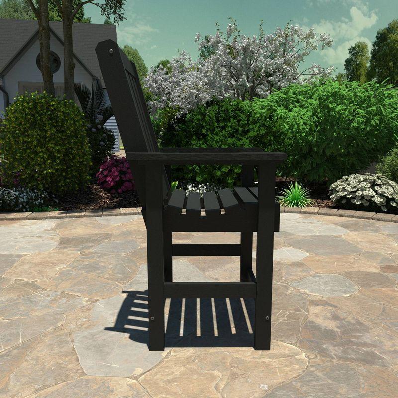 Elegant Lehigh Black Poly Resin Outdoor Counter Height Armchair