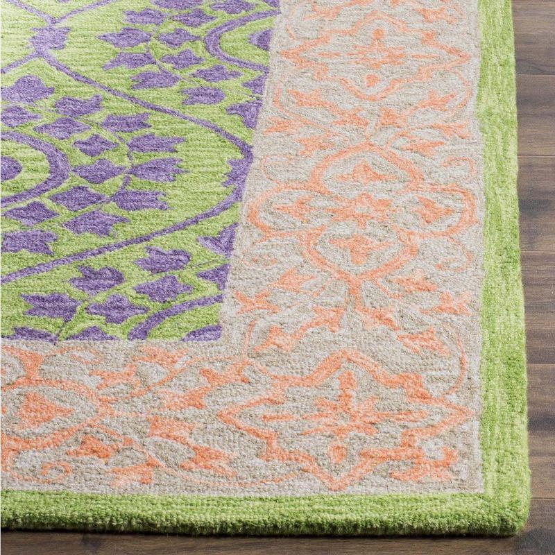 Suzani SZN102 Hand Hooked Indoor Area Rug - Green/Violet - 4'x6' - Safavieh.