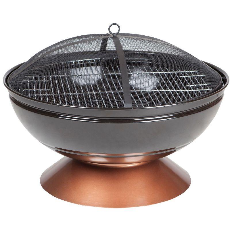 Degano 26" Black and Copper Round Wood Burning Fire Pit