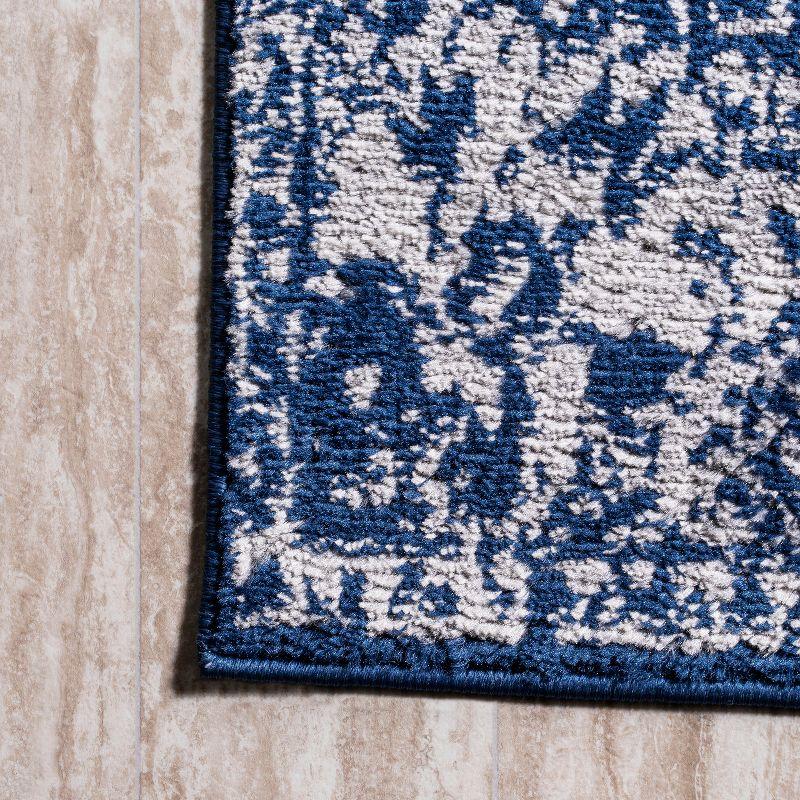 Handmade Reversible Synthetic Navy Blue 4' x 6' Area Rug