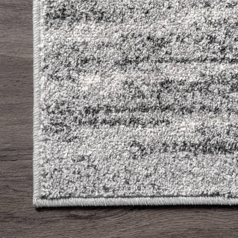 5'x8' Sherill Ripple Modern Abstract Living Room or Bedroom Area Rug Gray - nuLOOM: Stain-Resistant, Low Pile, Indoor Use