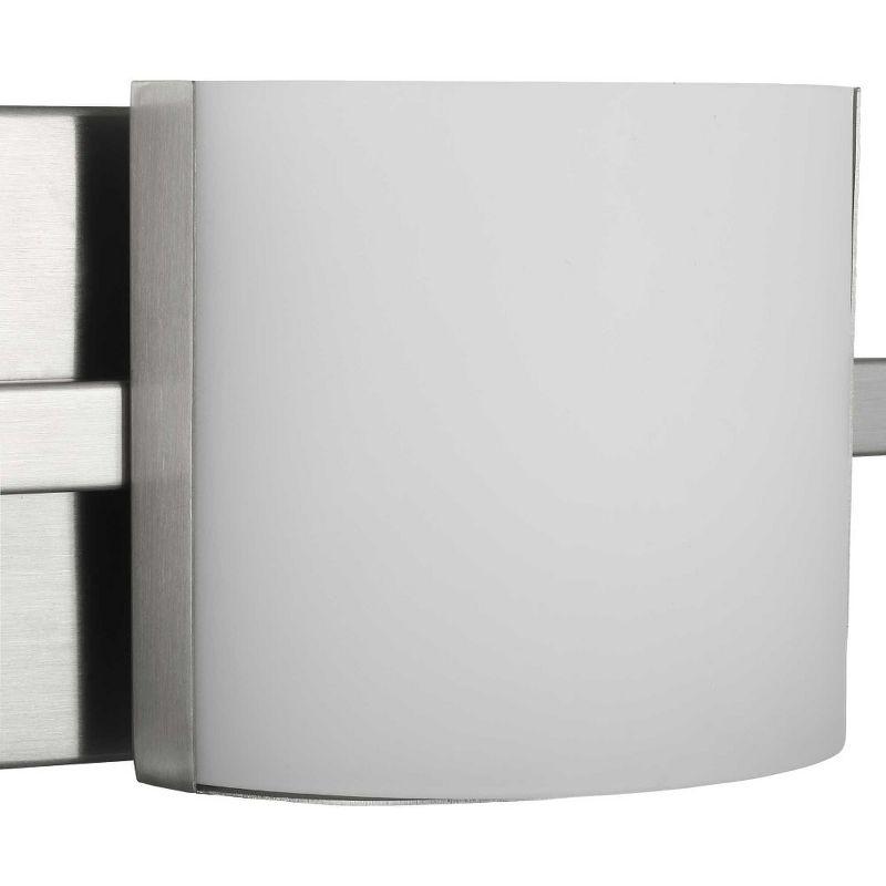 Progress Lighting Arch 3-Light LED Bath Light, Brushed Nickel, Etched Glass Shade