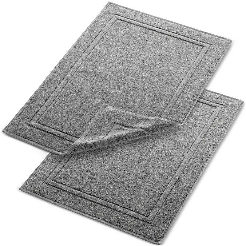 Gray Soft Plush Cotton Rectangle Bath Mat