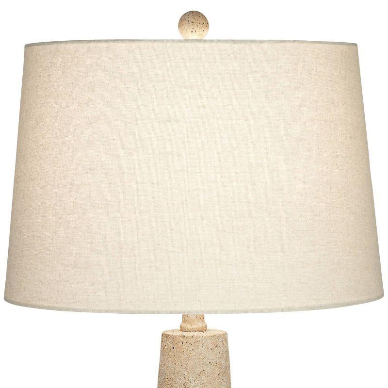 360 Lighting Cozumel 26 3/4" Tall Geometric Rustic Mid Century Modern Coastal Table Lamps Set of 2 Beige Living Room Bedroom Bedside Off-White Shade