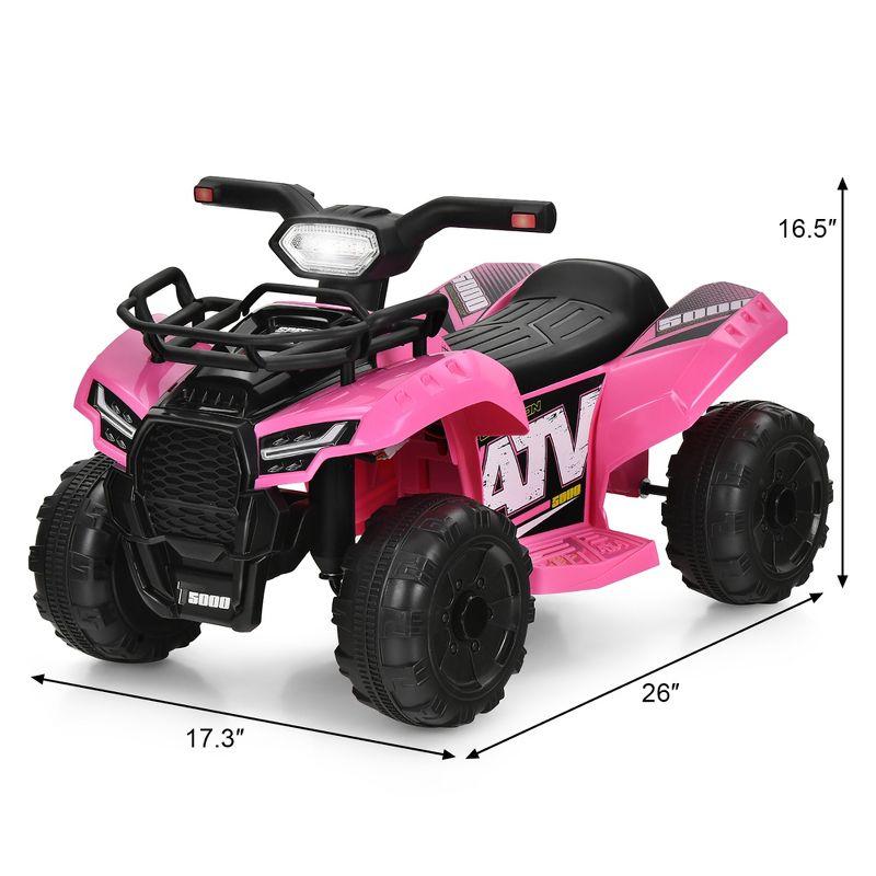 Costway 6V Kids ATV Quad Electric Ride On Car Toy Toddler with LED Light MP3