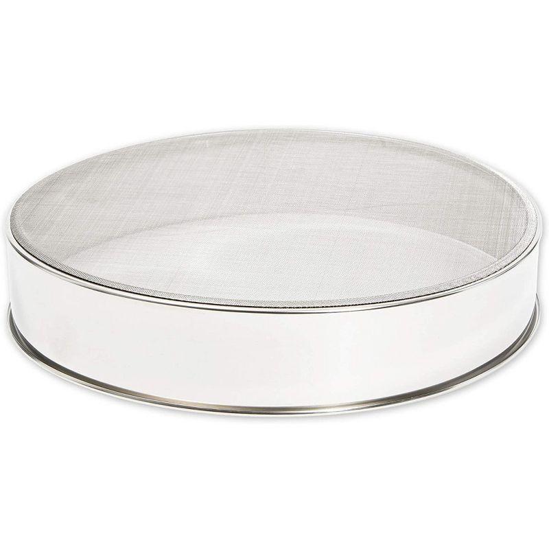 Juvale 3-Piece Fine Mesh Sieve Strainer Set, Stainless Steel Professional Round Flour Sifters for Baking, 3 Sizes