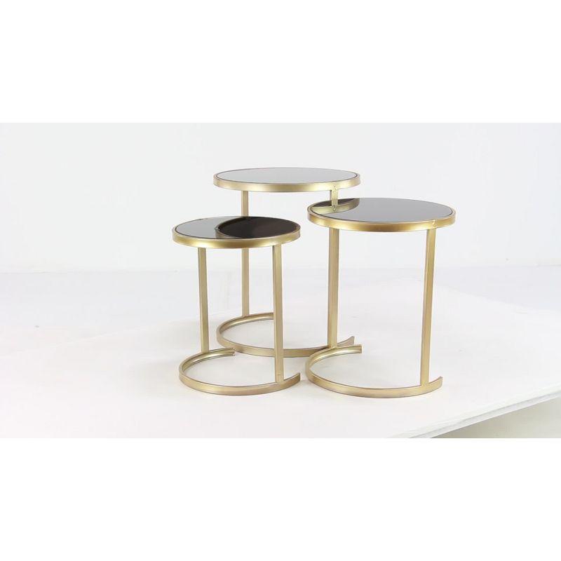 Set of 3 Contemporary Metal Accent Table - Olivia & May