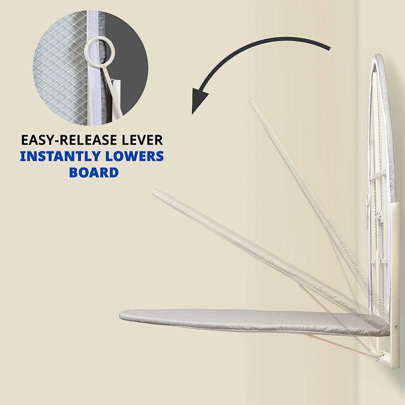 Ivation Foldable Ironing Board Compact Wall-Mount with Removable Cover