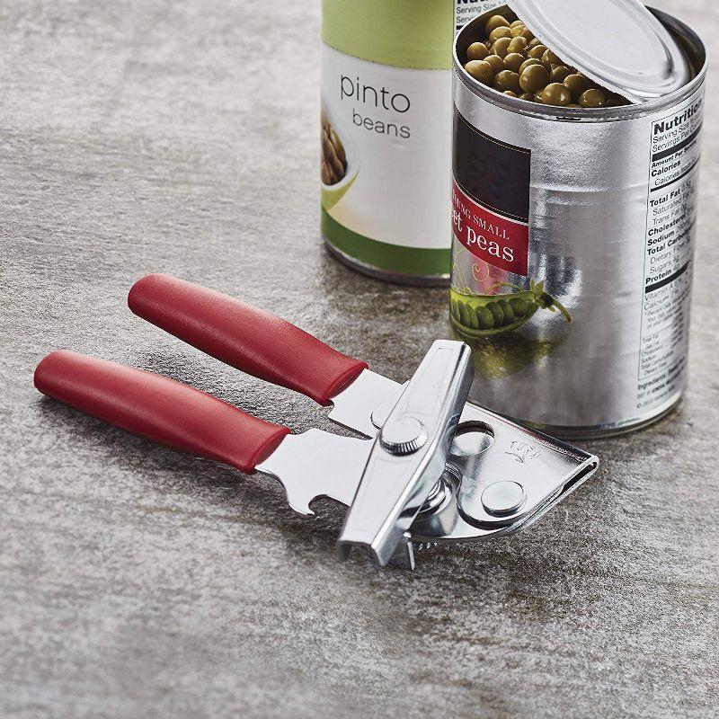 Green Steel Manual Can Opener with Ergonomic Handles