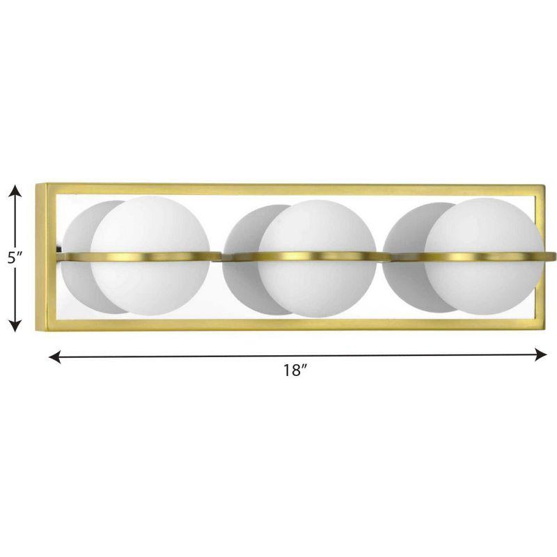 Pearl 3-Light Matte Black LED Bath Vanity Light with Opal Glass Shades