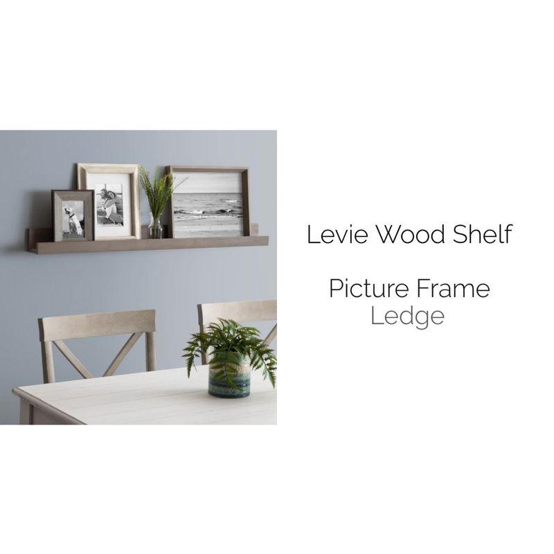 Modern White Floating Wall Shelf for Picture Frames, 42 in