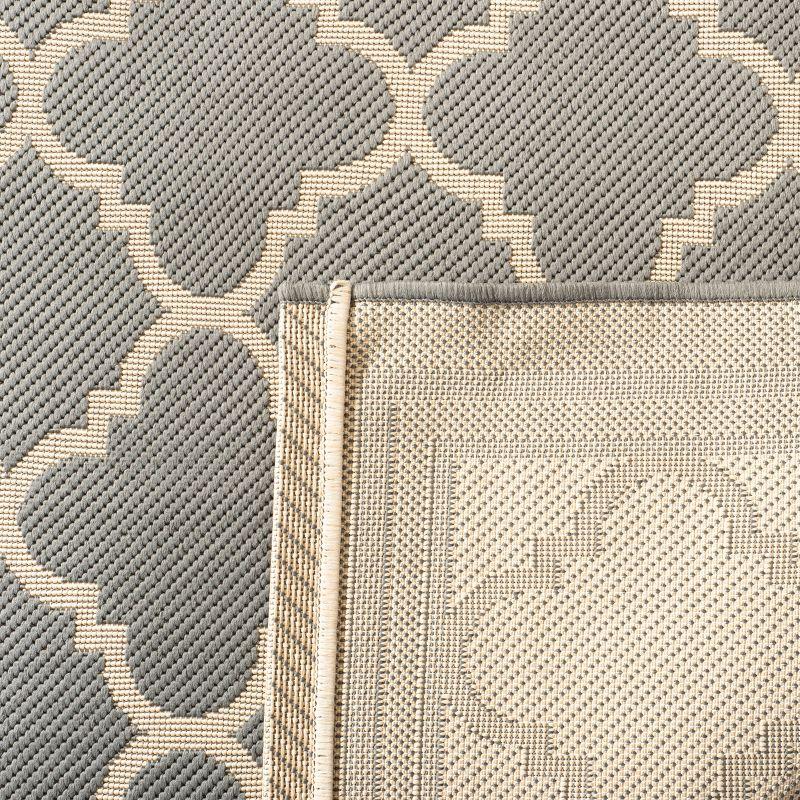 Courtyard CY6918 Power Loomed Indoor/Outdoor Area Rug - Anthracite/Beige - 4'x4' - Safavieh.
