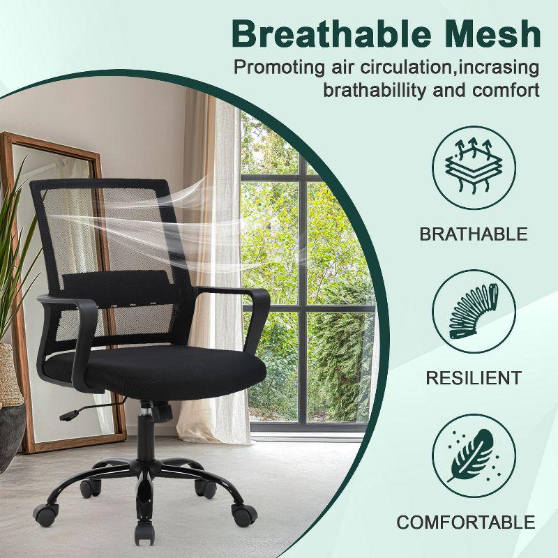 BestMassage Office Chair Mesh Computer Chair Task Chair with Lumbar Support & 360° Swivel Home Office Swivel Chair Modern Desk Chair