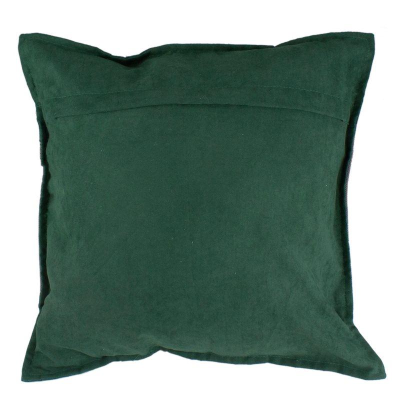 Northlight 18" Green and Brown Suede "Noel" Christmas Square Throw Pillow