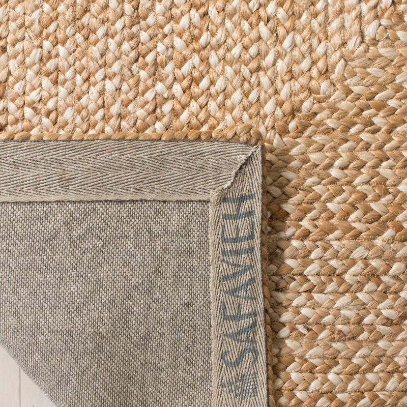 Ivory Square Hand-Woven Jute Area Rug - 6' Reversible Design