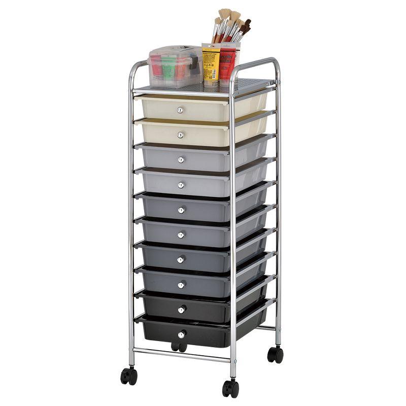 ECR4Kids Rolling Storage Cart with Drawers and Locking Casters, Utility Bin Organizer