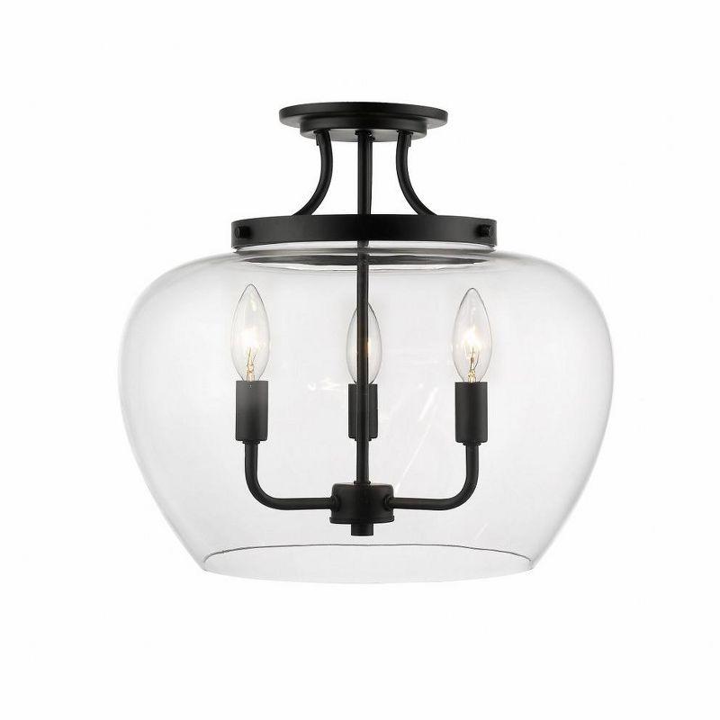 Z-Lite Joliet 3 - Light Semi-Flush Mount in  Matte Black