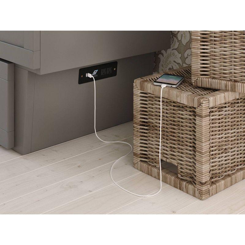 Queen Monroe Murphy Bed Chest with Memory Foam Mattress - AFI: USB Turbo Charger