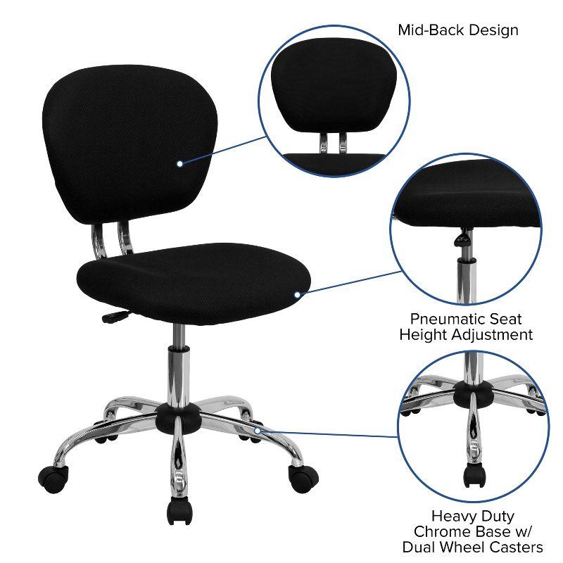 Black Mesh Mid-Back Swivel Task Office Chair