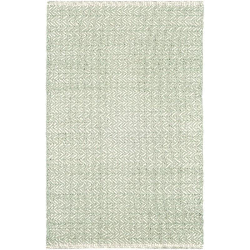 Herringbone Ocean Handwoven Cotton Rug