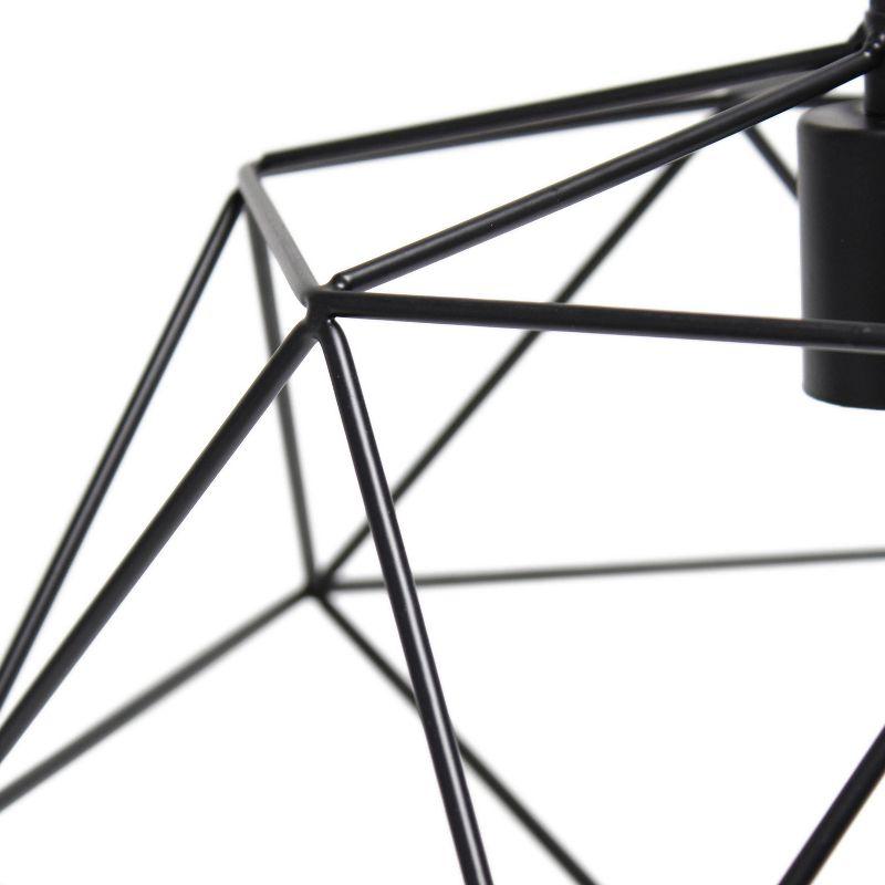 Black Geometric Metal Wire Ceiling Pendant Light