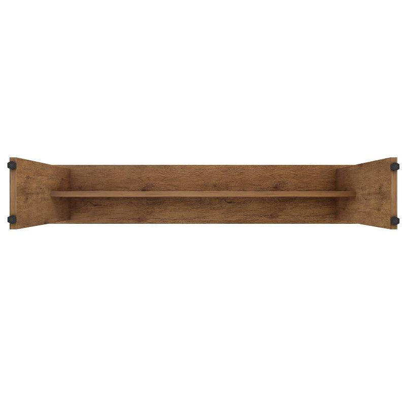 67.91" Nomad Dining Bench Natural - Manhattan Comfort: Rustic Farmhouse Style, Seats 2