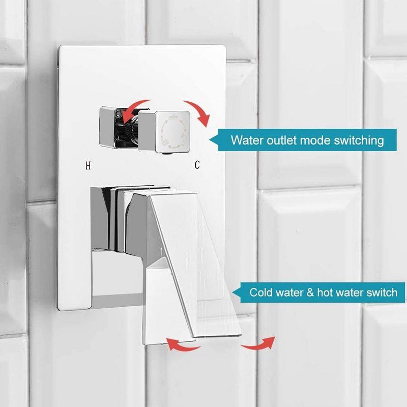 3-Spray Patterns With 2.5 GPM 10 in. Showerhead Wall Mounted Dual Shower Heads With Valve