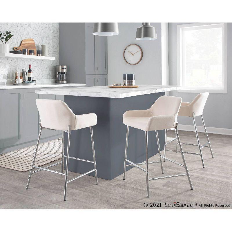 Willa Arlo™ Interiors Cassiopeia Upholstered Counter Stool with Metal Frame (Set of 2)