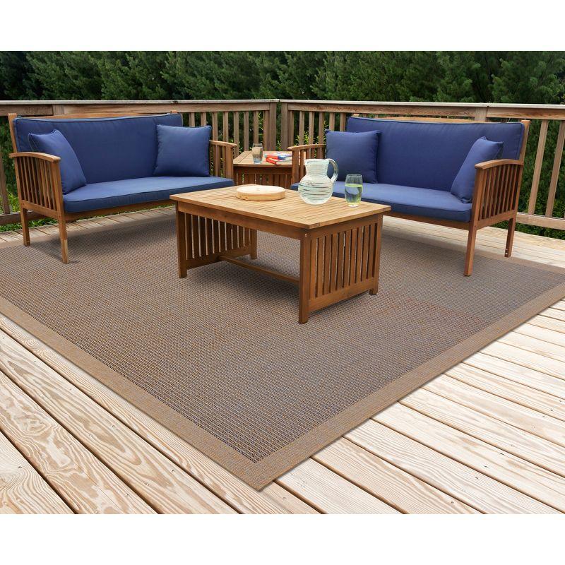 Bordy Texture Border Indoor/Outdoor Rug Navy